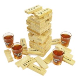 Imprezowa wieża - alkoholowa jenga + 4 kieliszki