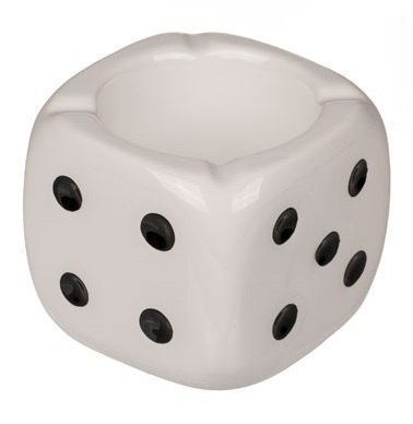 Popielniczka biała kostka do gry - Ashtray Dice