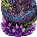 Guardian of the Glow Green Dragon Purple Geode Crystal Figurine smok 21cm