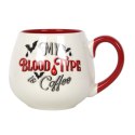 Zaokrąglony ceramiczny kubek z nadrukiem - My Blood Type is Coffee Rounded Mug