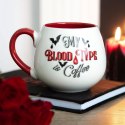 Zaokrąglony ceramiczny kubek z nadrukiem - My Blood Type is Coffee Rounded Mug