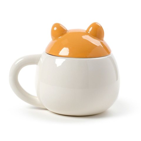 Ceramiczny kubek z przykrywką Podglądający Shiba Inu 450ml