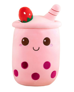 Bubble Tea Plush pluszowa poduszka 20cm Truskawka