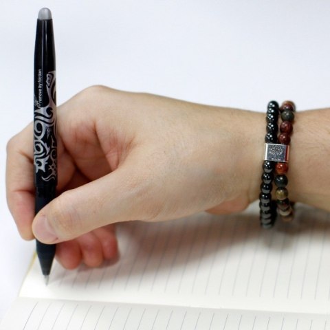 Magnetyczna Bransoletka z Kamieniami - Czakra Czarny Kamień