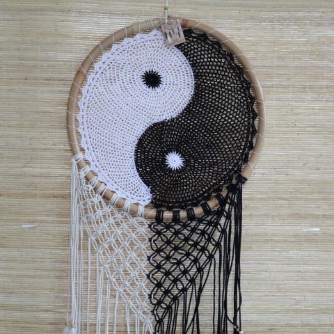 Wielki Łapacz Snów Dreamcatcher Ying Yang 50cm