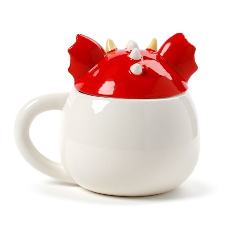 Ceramiczny kubek z przykrywką Czerwony Smok 450ml