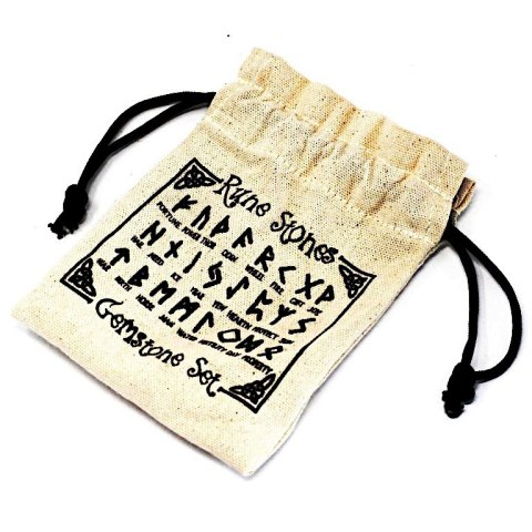 Alfabet Runiczny na kamieniach - Agat Biały