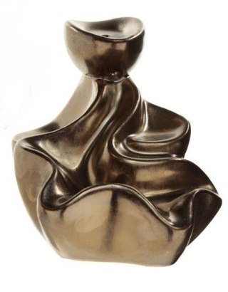 Kadzielnica kominek z przepływem zwrotnym wodospad - spatynowane złoto