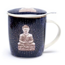 Kubek z zaparzaczem Buddha blue - budda