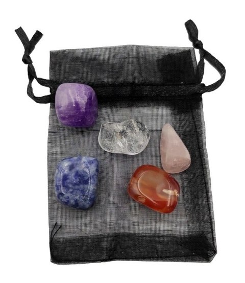 Kamienie lecznicze ametyst karneol kwarc sodalit kryształ górski