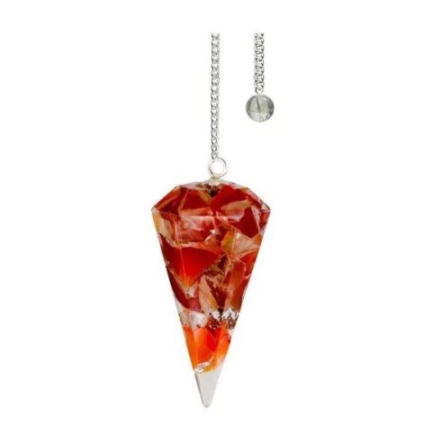 Wahadło karneolowe z żywicy orgonowej Orgone Color Resin Pendulum Carnelian