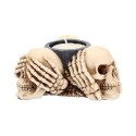 Trzy czaszki - Three Wise Skulls Tealight Holder Nie widzę, nie słyszę, nie mówię