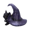 Witches Cat and Hat Figurine 10.5cm - Piper czarny kot