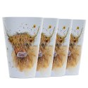 Plastikowe kubki piknikowe Jan Pashley Highland Coo Cow - 4 szt.