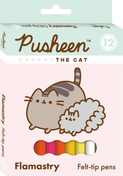 KOT PUSHEEN - Flamastry 12 kolorów St.Majewski