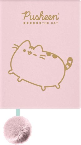 KOT PUSHEEN - pluszowy pamiętnik z pomponem PINK