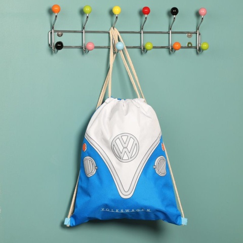 Plecak worek ściągany sznurkami Volkswagen VW T1 Camper Bus - Niebieski