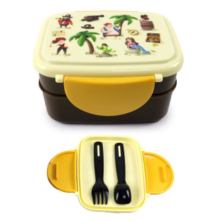 Pudełko na lunch Bento Clip Lock ze sztućcami Jolly Rogers Pirates - Piraci