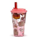 Pusheen Foodie Kubek z podwójnymi ściankami ze słomką i pokrywką 500ml