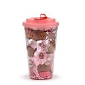 Pusheen Foodie Kubek z podwójnymi ściankami ze słomką i pokrywką 500ml