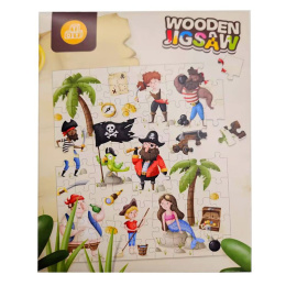 Jolly Roger Pirates - drewniane Puzzle Piraci 96 części