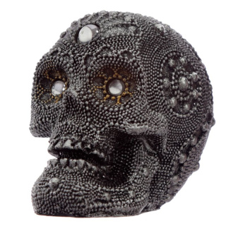 Ozdobne czaszka zdobiona srebrnymi koralikami - Skull 6,5cm