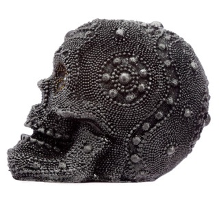 Ozdobne czaszka zdobiona srebrnymi koralikami - Skull 6,5cm