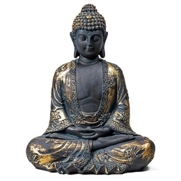 Meditation Buddha antique finish Japan Budda 17cm