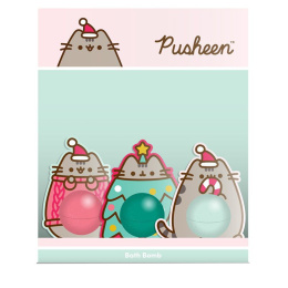 Zestaw 3 kul do kąpieli Świąteczny Kot Pusheen - Świąteczne zapachy