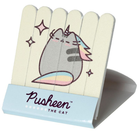 Kot Pusheen Jednorożec - Zestaw 6 Pilników do paznokci - żółty