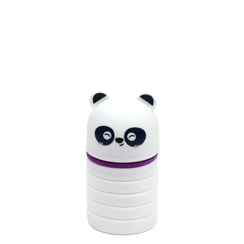 Piórnik stojący z silikonu - Piórnik silikonowy Pop Up - Panda