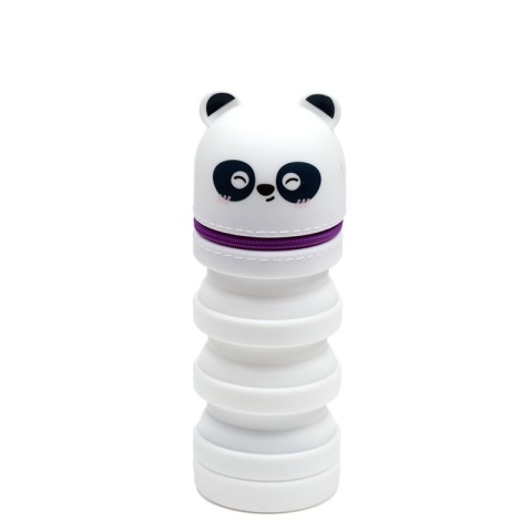 Piórnik stojący z silikonu - Piórnik silikonowy Pop Up - Panda