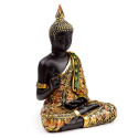 Czarno-pomarańczowy Tajski Budda - Kontemplacja 21cm