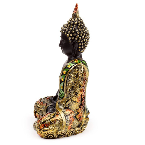 Czarno-pomarańczowy Tajski Budda - Kontemplacja 21cm