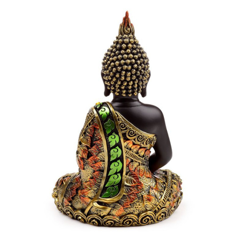 Czarno-pomarańczowy Tajski Budda - Kontemplacja 21cm