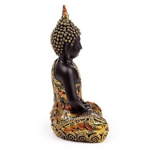 Czarno-pomarańczowy Tajski Budda - Kontemplacja 21cm