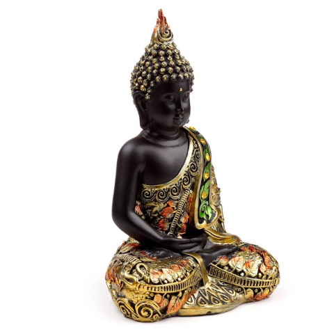 Czarno-pomarańczowy Tajski Budda - Kontemplacja 21cm