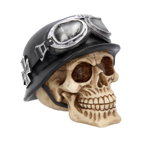 Czaszka Iron Cross Helmet and Goggles Biker Skull 15,5cm