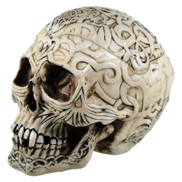 Czaszka Skull Box Engraved With Celtic Patterns 20cm