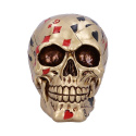 Czaszka Dead Mans Hand Golden Playing Card Skull Ornament 15cm