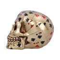 Czaszka Dead Mans Hand Golden Playing Card Skull Ornament 15cm