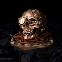 Czaszka Bronze Scrapped Skull Steampunk Scrap Skeleton Figurine 19cm