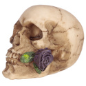 Dekoracyjna Czaszka z fioletową różą w zębach - skull 7cm