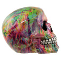 Dekoracyjna Tęczowa Czaszka z efektem marmuru - skull 11cm