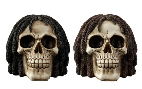 Dekoracyjna Czaszka Rasta z dredami - skull 12,5cm ZROBiĆ a i b