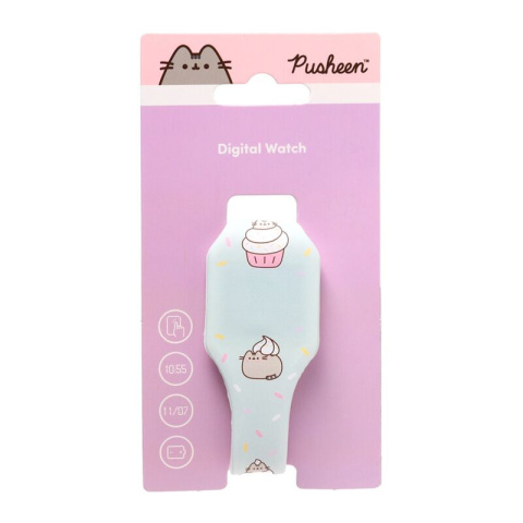 Silikonowy zegarek cyfrowy Kot Pusheen Foodie - Seledynowy