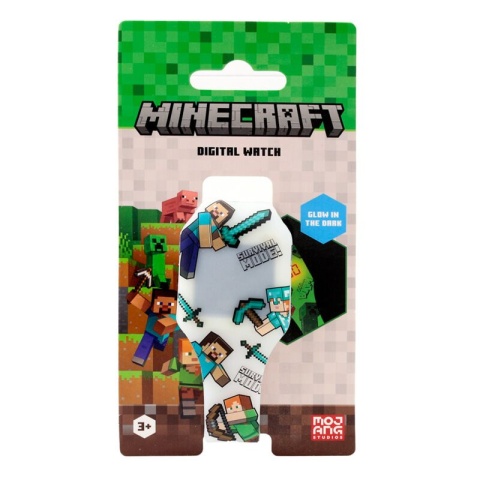 Silikonowy zegarek cyfrowy Minecraft - świecący w ciemności