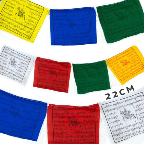 Duże Tybetańskie Flagi Modlitewne 22cm - 10 flag