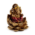 Figurki - Złoty Ganesh & Lakshmi Lotus - Zestaw 2 sztuk 8cm