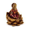 Figurki - Złoty Ganesh & Lakshmi Lotus - Zestaw 2 sztuk 8cm